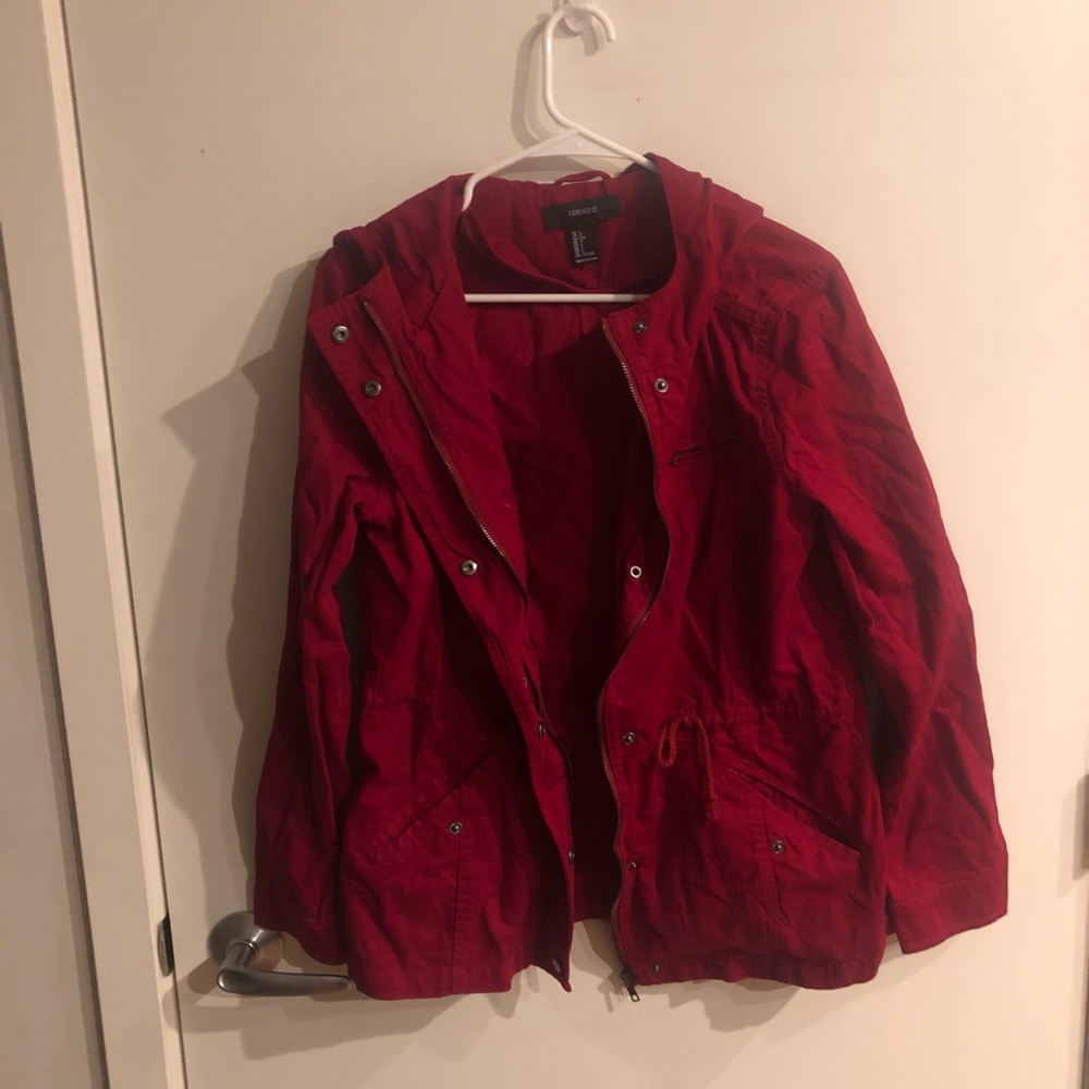 Red utility jacket